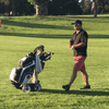 electric golf caddy cart walking motorized golfer